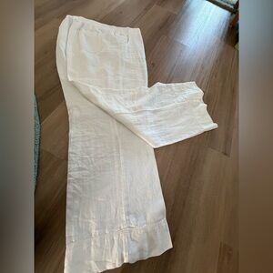 J. Jill White Linen Trousers